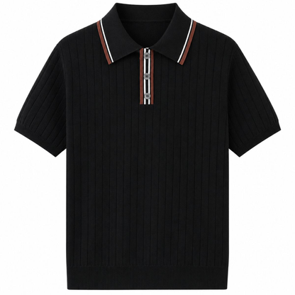 Ashford Geripptes Strick-Poloshirt
